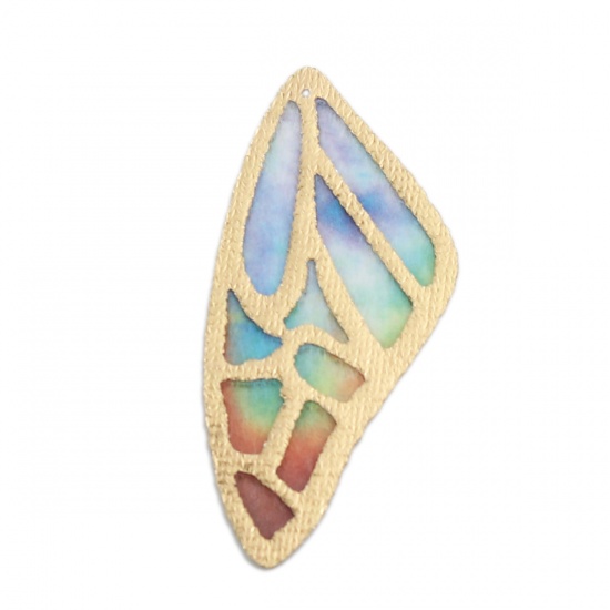 Picture of Fabric Pendants Butterfly Wing Multicolor 3.9cm x 1.8cm, 5 PCs