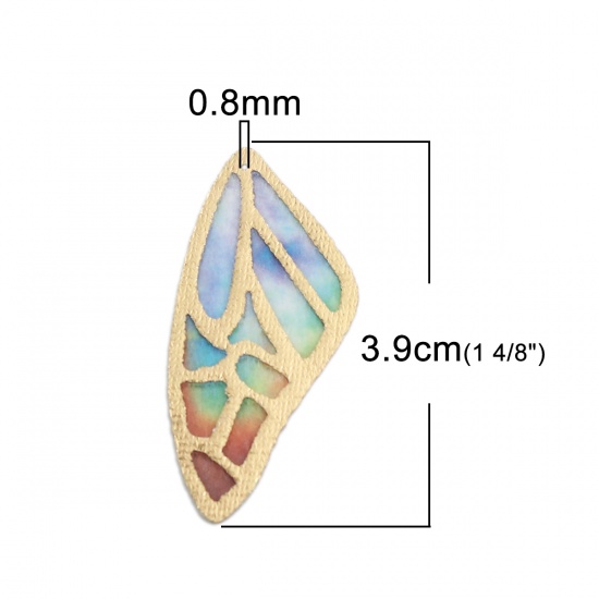 Изображение ткань Подвески Крыло бабочки Разноцветный 3.9см x 1.8см, 5 Куски(ов)