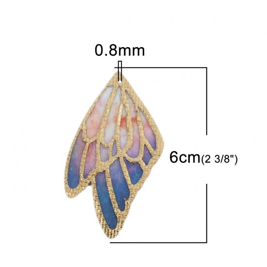 Изображение ткань Подвески Крыло бабочки Разноцветный 6см x 3.4см, 5 Куски(ов)