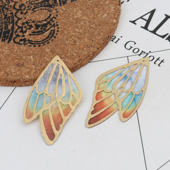 Picture of Fabric Pendants Butterfly Wing Multicolor 5cm x 2.8cm, 5 PCs