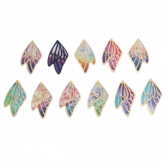 Picture of Fabric Pendants Butterfly Wing Multicolor 3cm x 1.6cm, 5 PCs