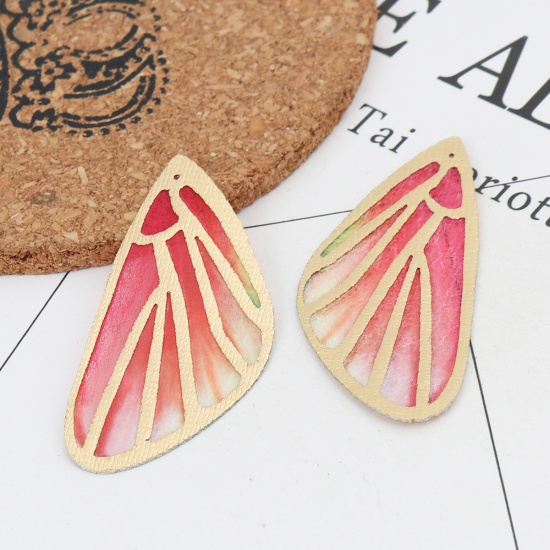 Picture of Fabric Pendants Butterfly Wing Multicolor 5.3cm x 2.5cm, 5 PCs