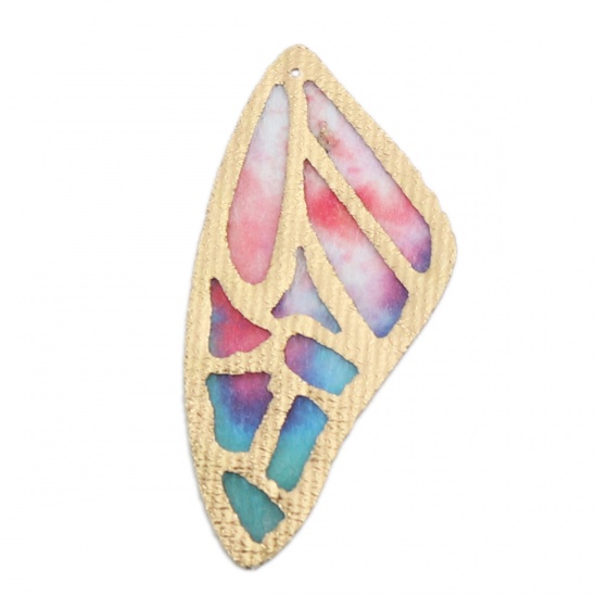 Изображение ткань Подвески Крыло бабочки Разноцветный 4.8см x 2.2см, 5 Куски(ов)