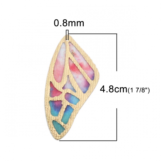 Picture of Fabric Pendants Butterfly Wing Multicolor 4.8cm x 2.2cm, 5 PCs