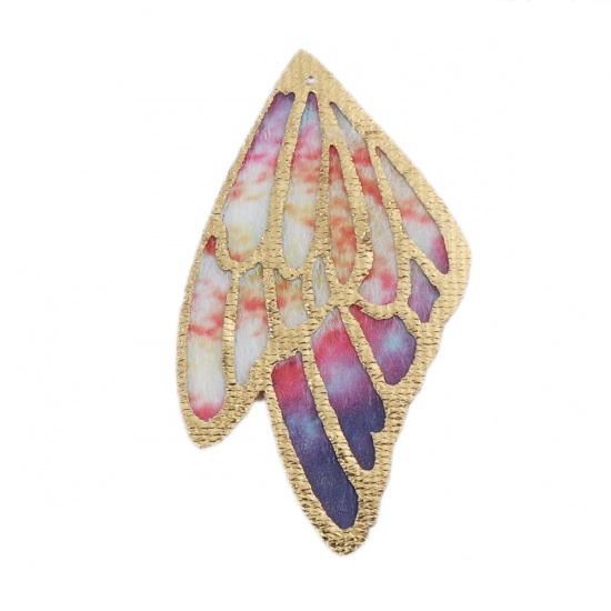 Immagine di Tessuto Ciondoli Ala della Farfalla Multicolore 6cm x 3.4cm, 5 Fogli
