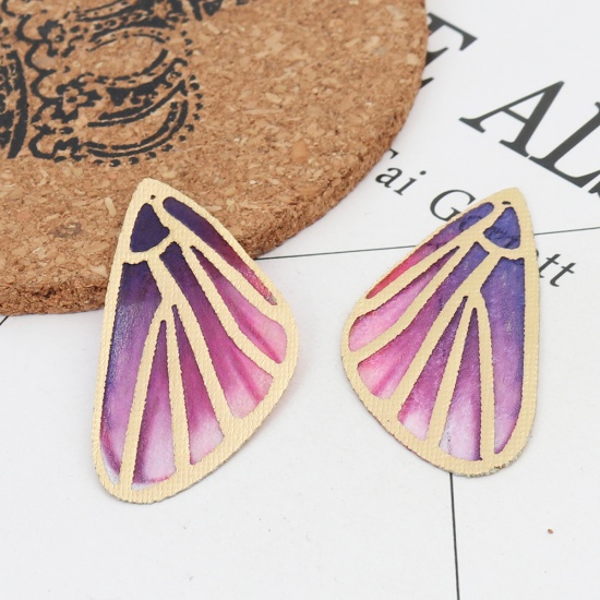 Picture of Fabric Pendants Butterfly Wing Multicolor 6cm x 3cm, 5 PCs