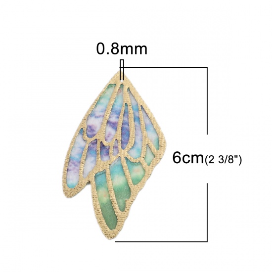 Immagine di Tessuto Ciondoli Ala della Farfalla Multicolore 6cm x 3.4cm, 5 Fogli