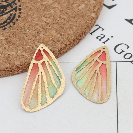 Picture of Fabric Pendants Butterfly Wing Multicolor 3cm x 1.5cm, 5 PCs