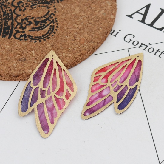 Picture of Fabric Pendants Butterfly Wing Multicolor 4cm x 2.3cm, 5 PCs