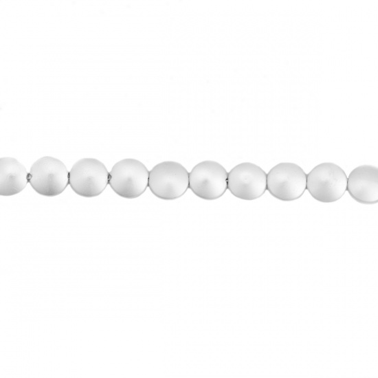 Image de (Classement B) Perles en Hématite （ Naturel ） Rond Argent Env. 8mm Dia, Trou: env. 1mm, 40cm - 39.5cm long, 1 Enfilade (Env. 49 Pcs/Enfilade)