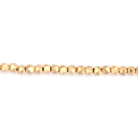Image de (Classement B) Perles en Hématite （ Naturel ） Champagne 2mm x 2mm, Trou: env. 0.5mm, 40cm long, 1 Enfilade (Env. 202 Pcs/Enfilade)