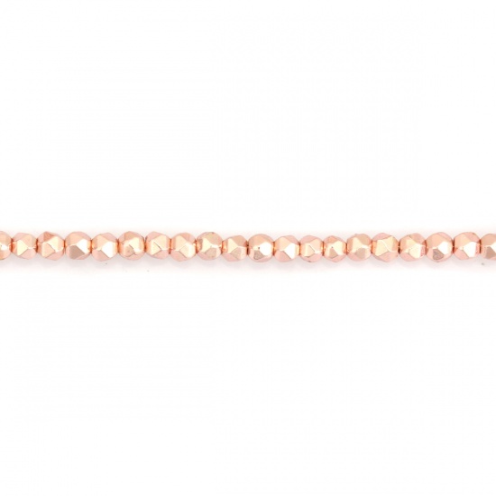 Immagine di (Grado B) Ematite ( Naturale ) Perline Oro Rosa Come 2mm x 2mm, Foro:circa 0.5mm, 40cm L unghezza, 1 Filo (Corca 202 Pz/ Sfilza)
