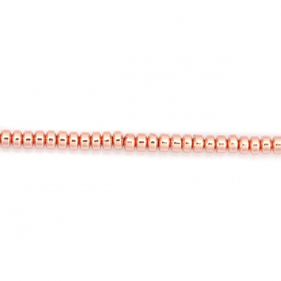Immagine di (Grado B) Ematite ( Naturale ) Perline Tondo Oro Rosa Come 3mm Dia., Foro:circa 0.7mm, 40.5cm L unghezza, 1 Filo (Corca 198 Pz/ Sfilza)