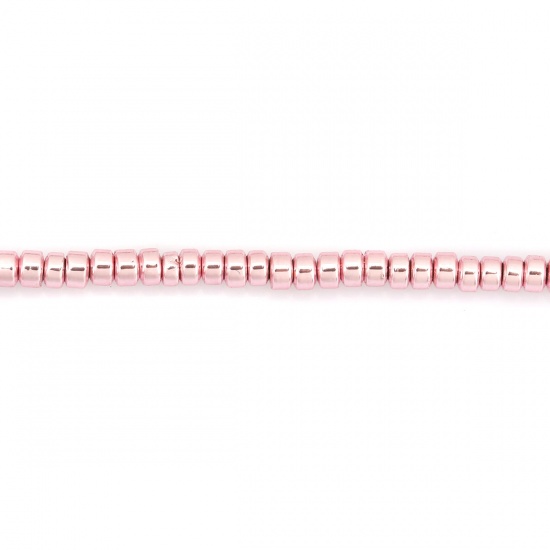 Immagine di (Grado B) Ematite ( Naturale ) Perline Tondo Rosa Come 3mm Dia., Foro:circa 0.7mm, 40.5cm L unghezza, 1 Filo (Corca 198 Pz/ Sfilza)