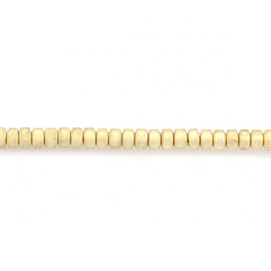 Immagine di (Grado B) Ematite ( Naturale ) Perline Tondo Giallo Chiaro Matte Come 3mm Dia., Foro:circa 0.7mm, 40.5cm L unghezza, 1 Filo (Corca 198 Pz/ Sfilza)