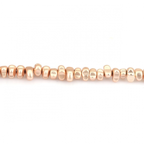 Immagine di (Grado B) Ematite ( Naturale ) Perline Irregolare Oro Rosa Come 9mm x 6mm - 6mm x 5mm, Foro:circa 0.7mm, 38cm L unghezza, 1 Filo (Corca 105 Pz/ Sfilza)