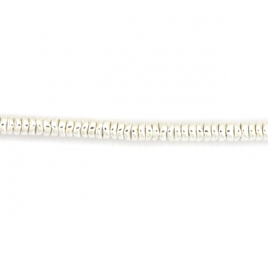 Immagine di (Grado B) Ematite ( Naturale ) Perline Tondo Argento Come 4mm Dia., Foro:circa 0.6mm, 41cm L unghezza, 1 Filo (Corca 290 Pz/ Sfilza)