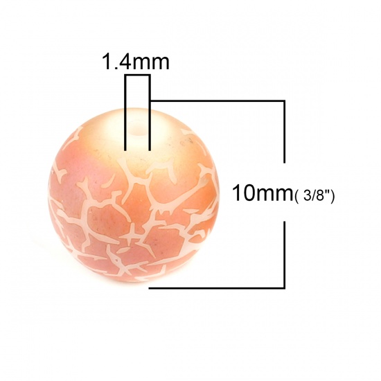 Bild von Glas Perlen Rund Orange Spalte ca. 10mm D., Loch: ca. 1.4mm, 20 Stück