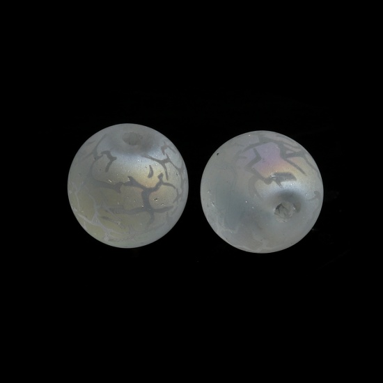 Bild von Glas Perlen Rund Transparent Spalte AB Farbe ca. 10mm D., Loch: ca. 1.4mm, 20 Stück