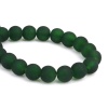 Picture of Glass Beads Round Dark Green Frosted About 8mm Dia, Hole: Approx 1.1mm, 82cm(32 2/8") long, 2 Strands (Approx 109 PCs/Strand)