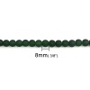 Immagine di Vetro Perline Tondo Verde Scuro Smerigliato Circa 8mm Dia, Foro: Circa 1.1mm, lunghezza: 82cm, 2 Fili (Circa 109 Pezzi/Treccia)