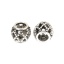 Immagine di Lega di Zinco Stile Europeo Fascino Stile Europeo Perline Tondo Argento Antico Rombo Scolpito Filigrana Circa 12mm Dia, Foro: Circa 5.8mm, 10 Pz