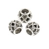 Picture of Zinc Based Alloy European Style European Style Beads Round Antique Silver Rhombus Hollow About 12mm Dia, Hole: Approx 5.8mm, 10 PCs