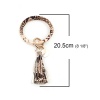 Image de Bracelets & Porte-clés en Alliage de Zinc & PU Doré Kaki Rond Modèle de Serpent Émail 20.5cm x 9.7cm, 1 Pièce