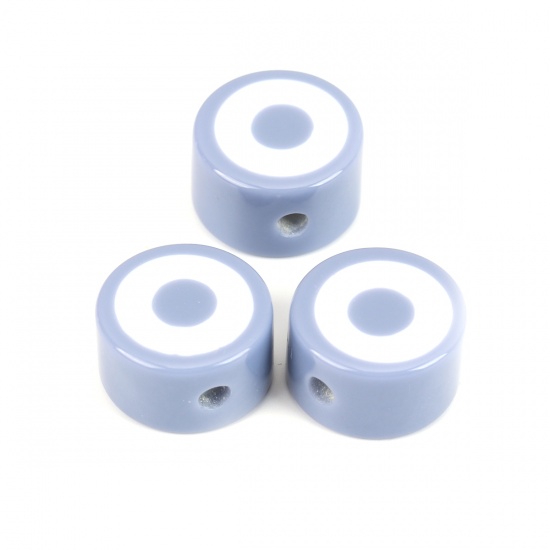 Immagine di Resina Separatori Perline Tondo Piatto Blu Circa 19mm Dia, Foro: Circa 3.3mm, 5 Pz