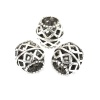 Picture of Zinc Based Alloy Spacer Beads Drilled Barrel Antique Silver Color Filigree About 11mm x 10mm, Hole: Approx 6.1mm, 10 PCs