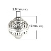 Image de Perles en Alliage de Zinc Troué Gyroscope Argent Vieilli Fleurs Creuses Gravé 17mm x 17mm, Trou: env. 2.8mm, 5 Pcs