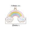 Bild von Zinklegierung Wetter Kollektion Charms Regenbogen Vergoldet Bunt Emaille 25mm x 18mm, 10 Stück