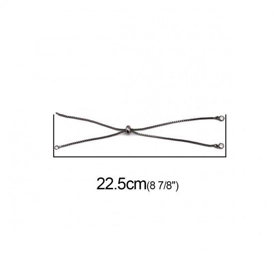 Изображение Медь+Искусственный Циркон Слайдер / Слайд Расширитель Цепи Вороненая сталь Прозрачный 22.5см длина, 1 ШТ                                                                                                                                                      