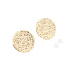 Picture of Brass Ear Post Stud Earrings 18K Real Gold Plated Round W/ Loop 14mm Dia., Post/ Wire Size: (21 gauge), 4 PCs
