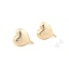 Immagine di Ottone Orecchini a Perno 18K Vero Oro Placcato Cuore W/ Loop 16mm x 13mm, Dimensione di Posta / Cavo: (20 misura), 2 Pz