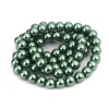 Image de Perles en Verre Rond Vert Foncé Imitation Perles, 10mm, 82cm long, 2 Enfilades (env. 88 Pcs/Enfilade)