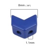 Picture of Zinc Based Alloy Enamel Spacer Beads Two Holes V-shaped Royal Blue About 8mm x 7mm, Hole: Approx 1.1mm, 10 PCs