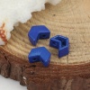 Picture of Zinc Based Alloy Enamel Spacer Beads Two Holes V-shaped Royal Blue About 8mm x 7mm, Hole: Approx 1.1mm, 10 PCs