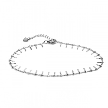 Immagine di 304 Acciaio Inossidabile Cavigliere All'Ingrosso, Tono Argento Donne Minimalista Regalo Fornitura di Gioielli, 23cm Lunghezza, 1 Pz