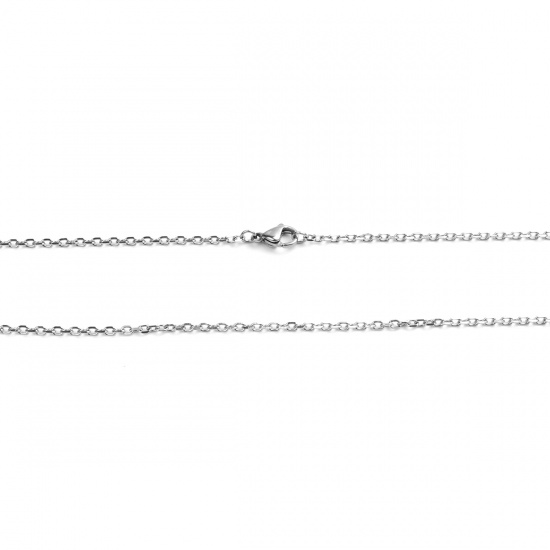 Bild von 304 Edelstahl Büroklammer Ketten Gliederkette Kette Halskette Silberfarbe 50cm lang, 1 Strang
