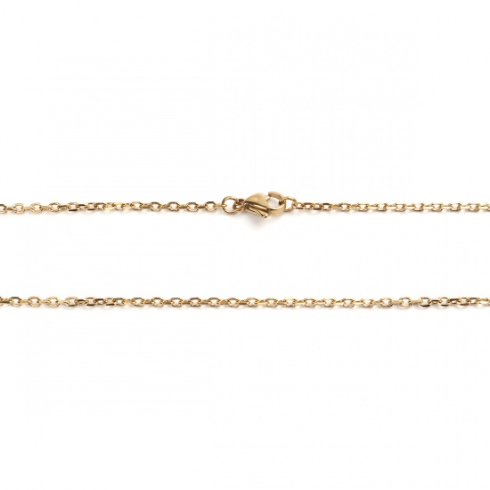 Bild von 304 Edelstahl Büroklammer Ketten Gliederkette Kette Halskette Vergoldet 50cm lang, 1 Strang