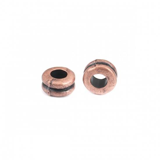 Immagine di Lega di Zinco Perline Tondo Ossido di Rame Circa 6mm Dia, Foro:Circa 2.7mm, 200 Pz