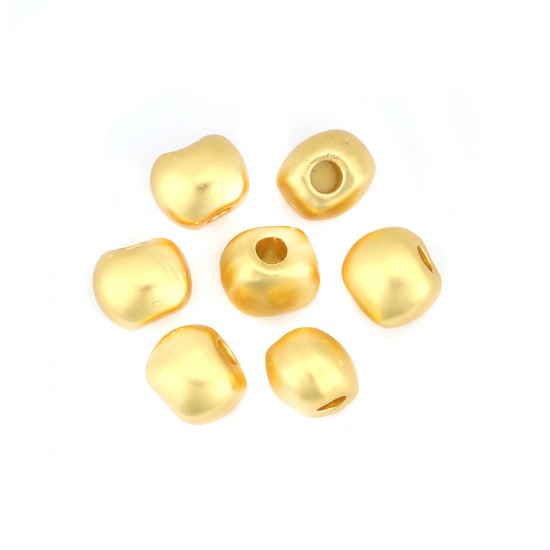 Picture of Zinc Based Alloy Spacer Beads Oval Matt Gold About 9mm x 7mm, Hole: Approx 2.6mm, 10 PCs