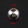亜鉛合金 スペーサー ビーズ 円形 銀メッキ 約 3mm 直径、 穴：約 1.4mm、 500 個 の画像
