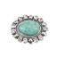 Picture of Zinc Based Alloy & Acrylic Boho Chic Bohemia Connectors Oval Antique Silver Color Green Blue Clear Rhinestone 25mm x 20mm, 2 PCs