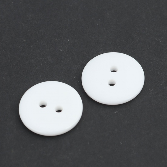 Picture of Resin Sewing Buttons Scrapbooking 2 Holes Round White 18mm Dia, 200 PCs