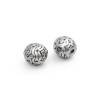 Picture of 304 Stainless Steel Beads Oval Antique Silver Color Wave 10mm x 9mm, Hole: Approx 2mm, 10 PCs