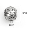 Picture of 304 Stainless Steel Beads Oval Antique Silver Color Wave 10mm x 9mm, Hole: Approx 2mm, 10 PCs