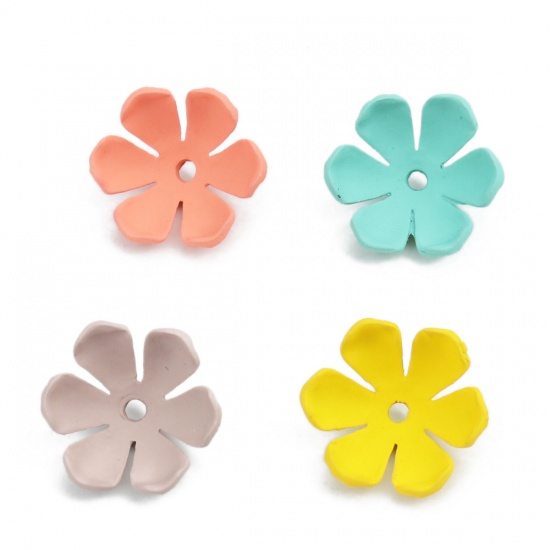 Picture of Zinc Based Alloy Beads Caps Flower Green (Fit Beads Size: 20mm Dia.) 20mm x 17mm, 2 PCs