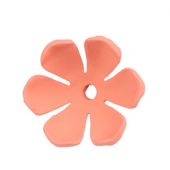 Picture of Zinc Based Alloy Beads Caps Flower Orange (Fit Beads Size: 20mm Dia.) 20mm x 17mm, 2 PCs